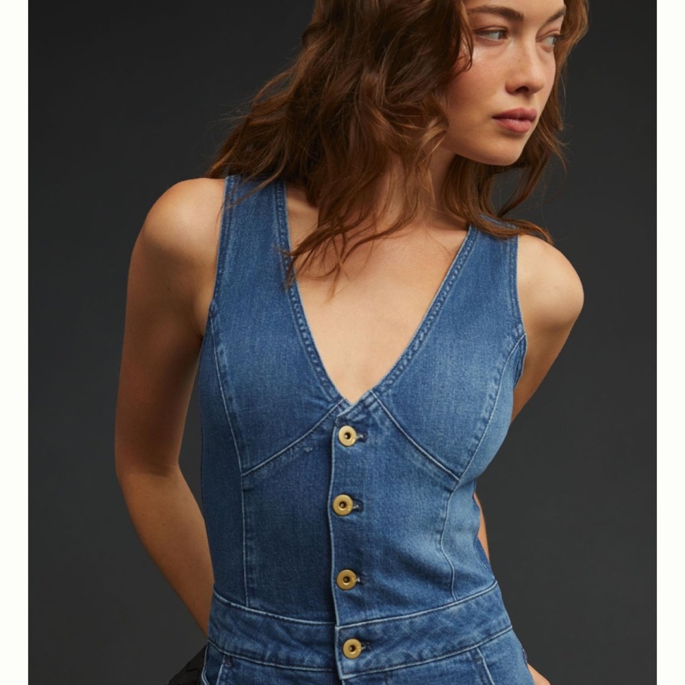 anthropologie pilcro denim jumpsuit - Picture 3 of 9